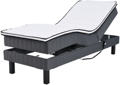 Veke Lumi pocket moottorisänky 90x200 M tummanharmaa Bianca, wenge jalat | Alk. 699,00 €