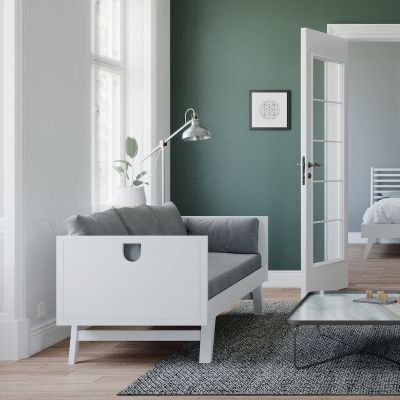 Kiteen Notte vuodesohva käsinojilla 190x75/140, valkoinen | Alk. 660,00 €