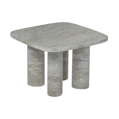 blomus Volos sivupöytä S 52x52 cm Silver Travertine