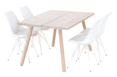 Veke Veini-Iro 4-hengen ruokailuryhmä valkolakattu tammi/valkoinen | Alk. 1 035,00 €
