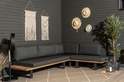 Veke Saima XL avokulmasohva antiikkipetsattu/Texsilk antrasiitti 4200