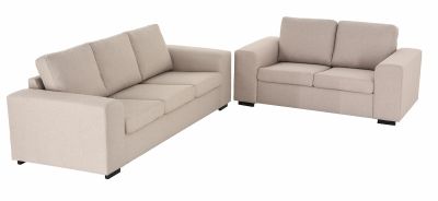 Veke Joel sohvakalusto 3- ja 2-istuttavat hiekka Malmo New 08 kangas wenge jalat | Alk. 1 055,00 €