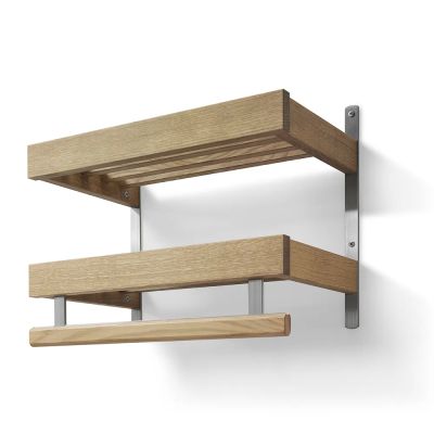 Oscarssons Möbel, Nadja Hattuhylly 50 cm 2 tasoa Lakattu tammi/teräs | Alk. 346,00 €