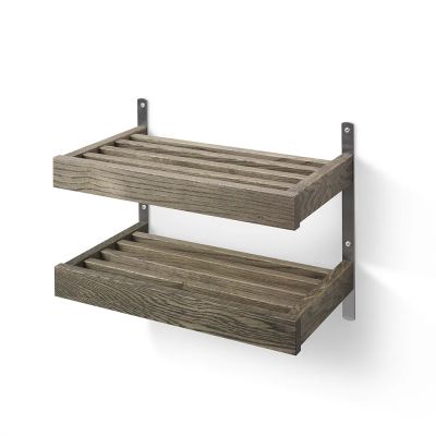 Oscarssons Möbel, Nadja Kenkähylly 50 cm 2 tasoinen seinäkiinnitteinen Savutammi/hiekkateräs | Alk. 275,00 €