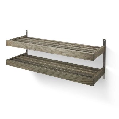 Oscarssons Möbel, Nadja Kenkähylly 100 cm 2 tasoinen seinäkiinnitteinen Savutammi/hiekkateräs | Alk. 338,00 €