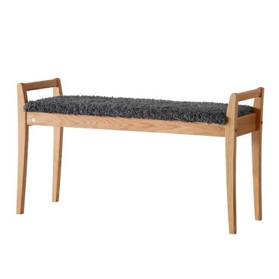 Oscarssons Möbel, Meja penkki Öljytty tammi/ Lampaannahka look Tummanharmaa | Alk. 435,00 €
