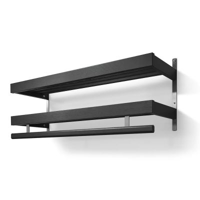 Oscarssons Möbel, Nadja Hattuhylly 100 cm 2 tasoa Mustaksi värjätty tammi/maateräs | Alk. 434,00 €