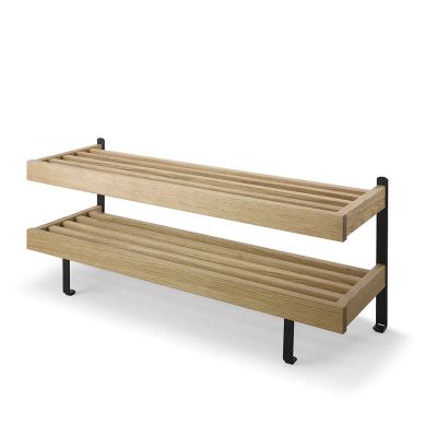 Oscarssons Möbel, Nadja Kenkähylly 100 cm Öljytty tammi/Matti musta teräs | Alk. 382,00 €