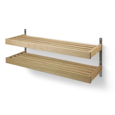 Oscarssons Möbel, Nadja Kenkähylly 100 cm 2 tasoinen seinäkiinnitteinen Lakattu tammi/hiekkateräs | Alk. 338,00 €
