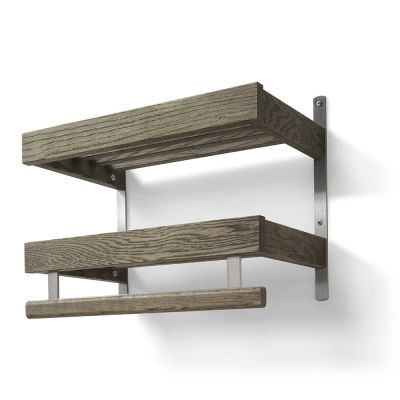 Oscarssons Möbel, Nadja Hattuhylly 50 cm 2 tasoa Savustettu tammi/teräs teräs | Alk. 346,00 €