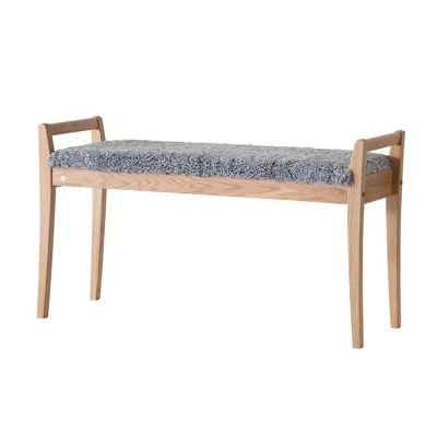 Oscarssons Möbel, Meja penkki lakattu tammi/lammasnahka vaaleanharmaa | Alk. 720,00 €