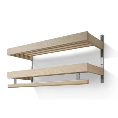 Oscarssons Möbel, Nadja Hattuhylly 80 cm 2 tasoa Valkoinen öljytty tammi/teräsjalka | Alk. 410,00 €