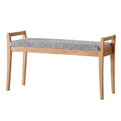 Oscarssons Möbel, Meja penkki Öljytty tammi/ Lampaannahka look Vaaleanharmaa | Alk. 435,00 €