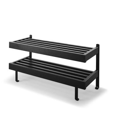 Oscarssons Möbel, Nadja Kenkähylly 80 cm Mustaksi värjätty tammi/musta teräs, mattamusta | Alk. 353,00 €