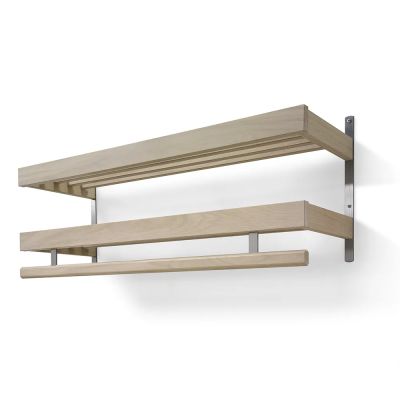 Oscarssons Möbel, Nadja Hattuhylly 100 cm 2 tasoa Valkoinen öljytty tammi/teräsjalka | Alk. 434,00 €