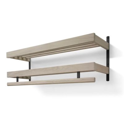 Oscarssons Möbel, Nadja Hattuhylly 100 cm 2 tasoa Valkoinen öljytty tammi / mattamusta teräs | Alk. 482,00 €