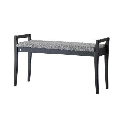 Oscarssons Möbel, Meja penkki Mustaksi värjätty tammi/ Lampaannahka look Vaaleanharmaa | Alk. 435,00 €