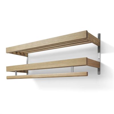 Oscarssons Möbel, Nadja Hattuhylly 100 cm 2 tasoa Lakattu tammi/teräs teräs | Alk. 434,00 €