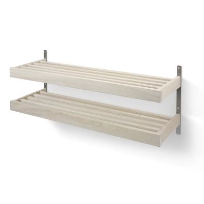 Oscarssons Möbel, Nadja Kenkähylly 100 cm 2 tasoinen seinäkiinnitteinen Valkoinen öljytty tammi/hiekkateräs | Alk. 338,00 €