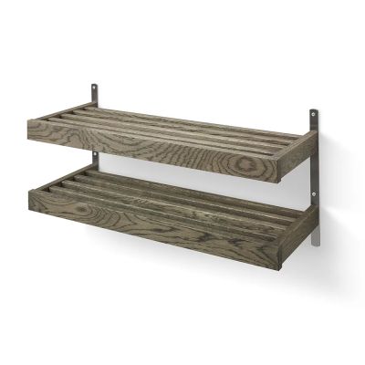 Oscarssons Möbel, Nadja Kenkähylly 80 cm 2 tasoinen seinäkiinnitteinen Savutammi/hiekkateräs | Alk. 309,00 €