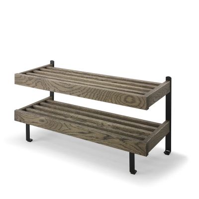 Oscarssons Möbel, Nadja Kenkähylly 80 cm Savutettu tammi/Matti musta teräs