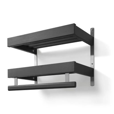 Oscarssons Möbel, Nadja Hattuhylly 50 cm 2 tasoa Mustaksi värjätty tammi/teräsmateriaali | Alk. 346,00 €