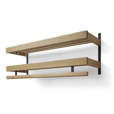 Oscarssons Möbel, Nadja Hattuhylly 100 cm 2 tasoa Öljytty tammi/Matti musta teräs | Alk. 434,00 €