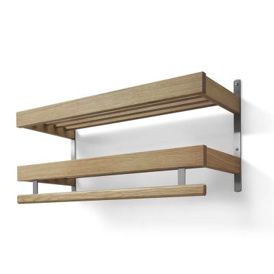 Oscarssons Möbel, Nadja Hattuhylly 80 cm 2 tasoa Öljytty tammi/hiottu teräs | Alk. 410,00 €