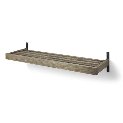 Oscarssons Möbel, Nadja Kenkähylly 100 cm seinäkiinnitteinen Savutammi/Matti Musta teräs | Alk. 213,00 €