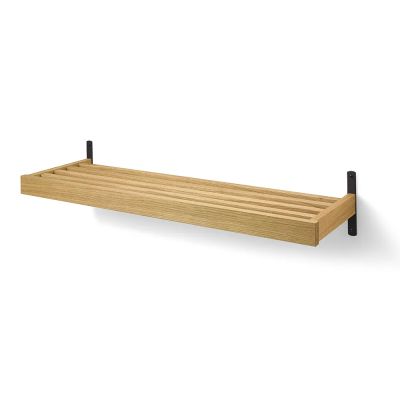 Oscarssons Möbel, Nadja Kenkähylly 100 cm seinäkiinnitteinen Lakattu Tammi/Matti Musta teräs | Alk. 213,00 €