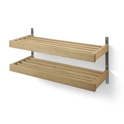 Oscarssons Möbel, Nadja Kenkähylly 80 cm 2 tasoinen seinäkiinnitteinen Öljytty tammi/hiekkateräs | Alk. 312,00 €