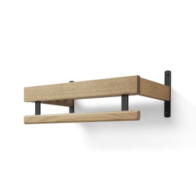 Oscarssons Möbel, Nadja Hattuhylly 50 cm 1 taso Lakattu Tammi/Matti Musta teräs