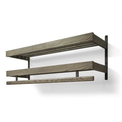 Oscarssons Möbel, Nadja Hattuhylly 100 cm 2 tasoa Savutettu tammi/Mattamusta teräs | Alk. 434,00 €