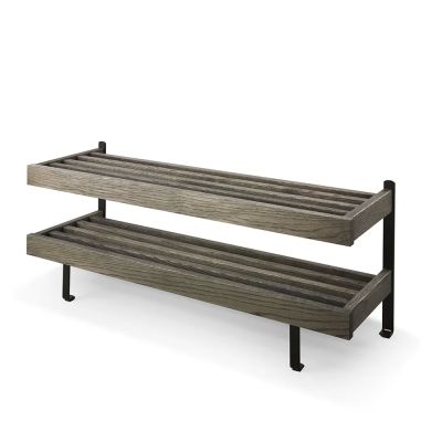 Oscarssons Möbel, Nadja Kenkähylly 100 cm Savutettu tammi/Matti musta teräs | Alk. 378,00 €