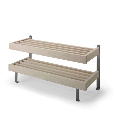 Oscarssons Möbel, Nadja Kenkähylly 80 cm Valkoinen öljytty tammi/hiottu teräs | Alk. 353,00 €