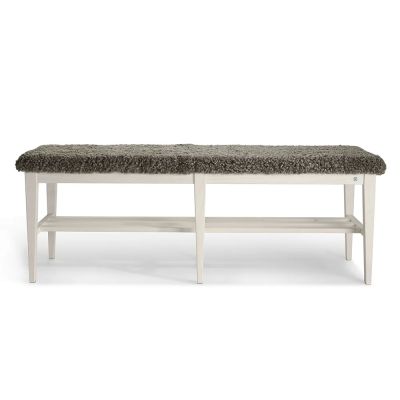 Oscarssons Möbel, Nadja penkki 130 cm Valkoinen öljytty saarni/ Lampaannahka Sahara | Alk. 1 281,00 €