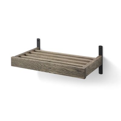 Oscarssons Möbel, Nadja Kenkähylly 50 cm seinäkiinnitteinen Savutammi/Mattimusta teräs | Alk. 174,00 €
