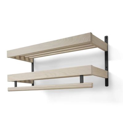 Oscarssons Möbel, Nadja Hattuhylly 80 cm 2 tasoa Valkoinen öljytty tammi / mattamusta teräs | Alk. 455,00 €