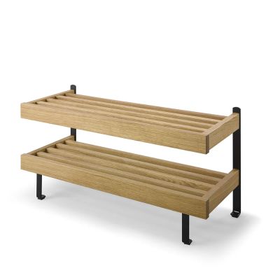 Oscarssons Möbel, Nadja Kenkähylly 80 cm Öljytty tammi/Matti musta teräs