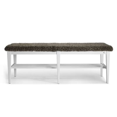Oscarssons Möbel, Nadja penkki 130, cm Valkoinen lakattu koivu/nahka Sahara | Alk. 1 281,00 €