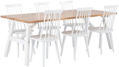 Veke Tuohi-Lotta 6-hengen ruokailuryhmä valkoinen/lakattu tammi | Alk. 1 572,00 €