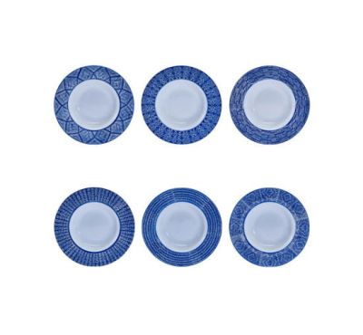 Newport Capri Azzurra syvät lautaset sininen/valkoinen 6-pakkaus | Alk. 137,00 €