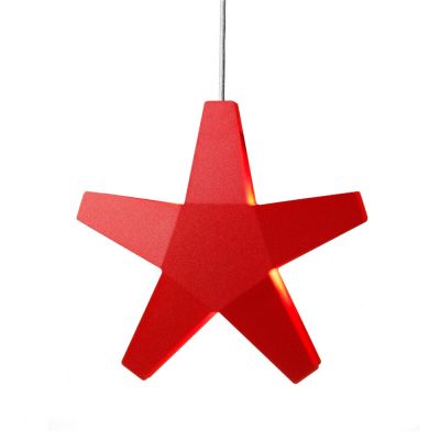 SMD Design Adventti Tähti Adventtitähti Punainen, 40 cm, vaaleanharmaa kangasjohto