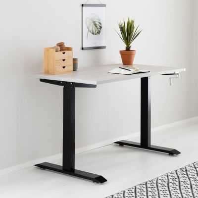Veke Office veivattava säätöpöytä 140x70 cm hopea jalava musta jalka | Alk. 510,00 €