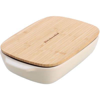 KitchenAid Uunivuoka kannella 33x19,5x7,5 cm, creme | Alk. 51,00 €