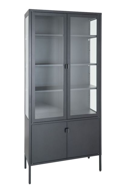 House Nordic Brisbane korkea vitriini 4-ovella mattamusta | Alk. 499,00 €