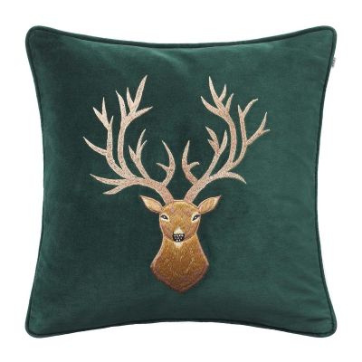 Chhatwal & Jonsson Embroidered Reindeer -tyynynpäällinen 50 x 50 cm Green | Alk. 85,00 €