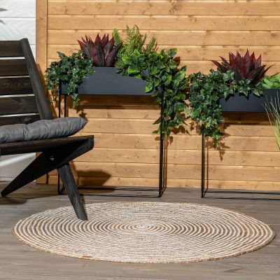 Veke Kieppi pyöreä matto Ø120 cm luonnonväri/valkoinen | Alk. 39,90 €
