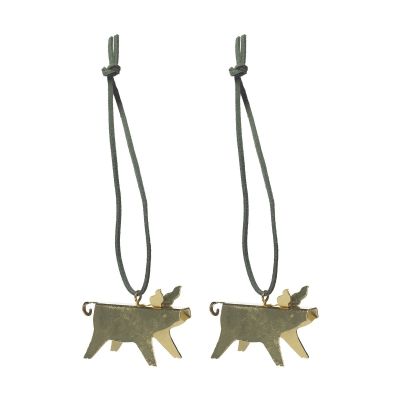 ERNST Ernst joulukoriste possu 2-pack Messinki 7 cm | Alk. 13,00 €