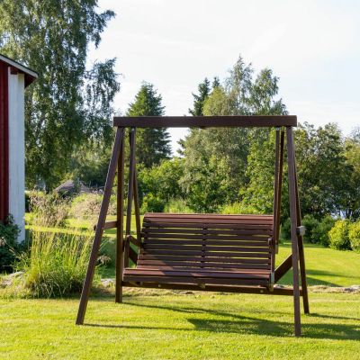 GRÖN pihakeinu, ruskea, kestopuuta